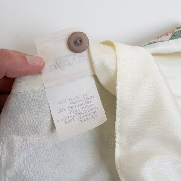 Vintage Floral Boho Embroidered Tapestry Vest Button Up White Small - Picture 12 of 13